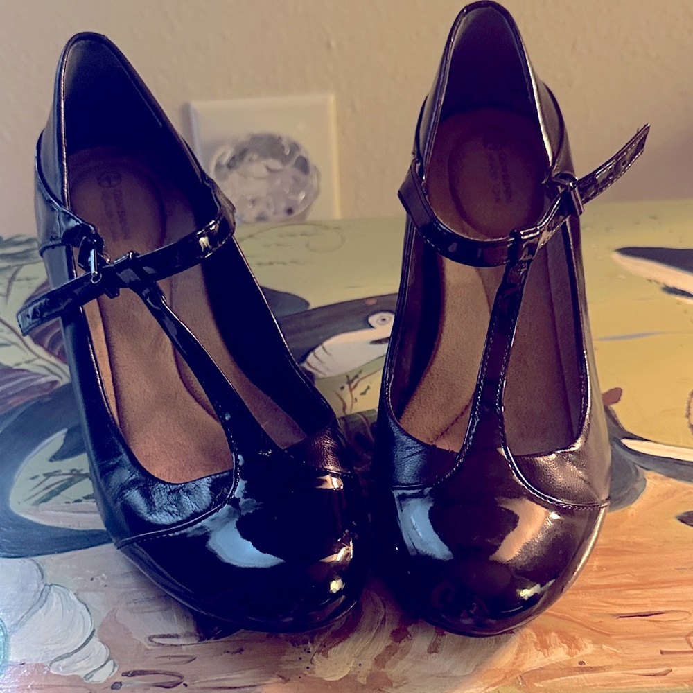 Black T-Strap Mary Jane Heels
